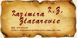 Kazimira Zlatarević vizit kartica